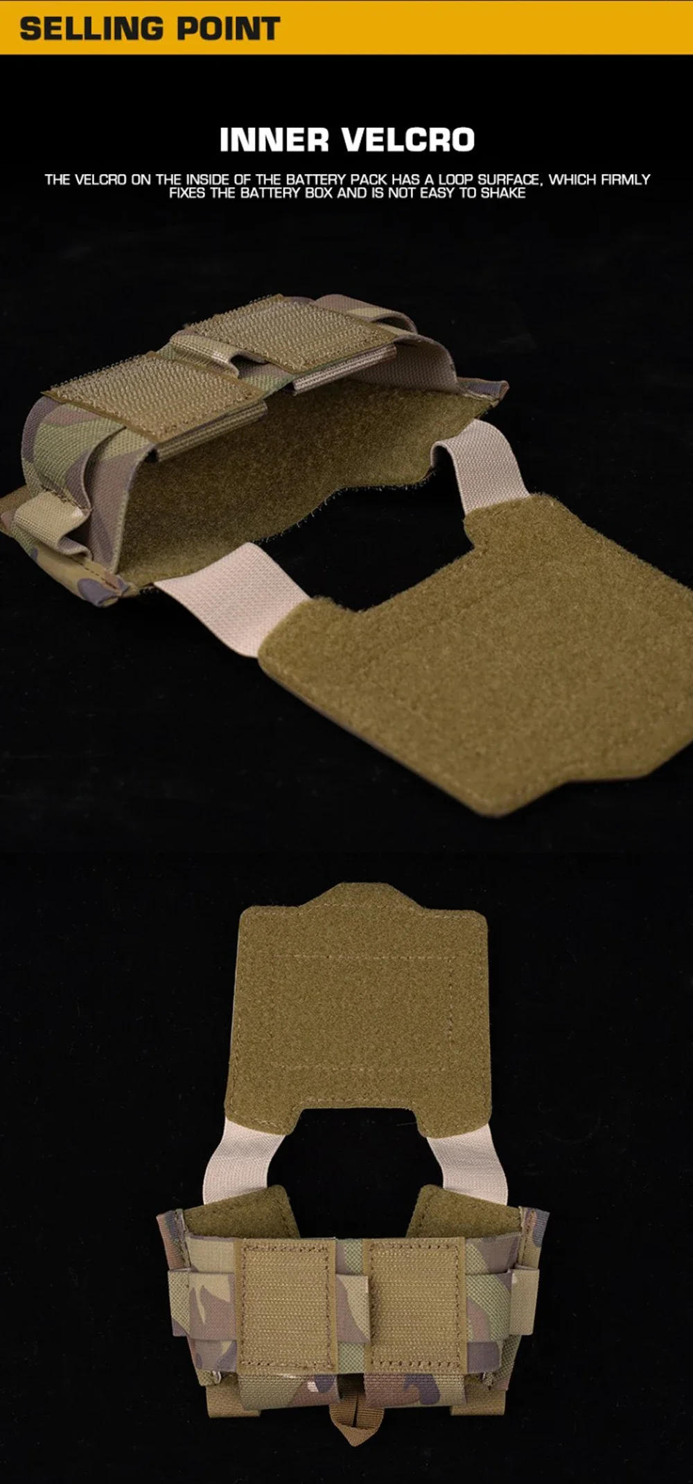 Description Picture 5 of itemFast Helmet Rear Pouch Agilit Style Battery Pouches Weight Bag NVG Night Vision Battery Sub-pouch Tactical OPS-CORE Helmet Cover