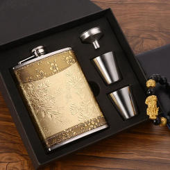 8oz Portable Stainless Steel Hip Flask Whisky Flagon Gloss Alcohol Funnel Hip Flask Set Travel Drinkware Wine Cup