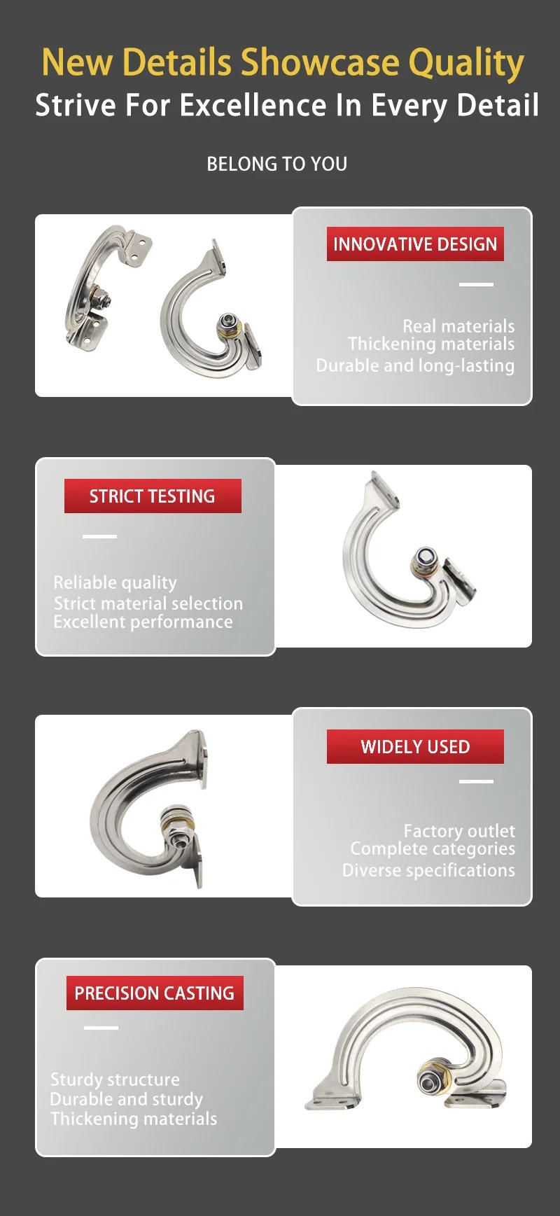 Description Picture 5 of itemCommercial Activity 304 Stainless Steel Multi Specification Internal Damping Adjustable Torque Electrical Cabinet Hinge
