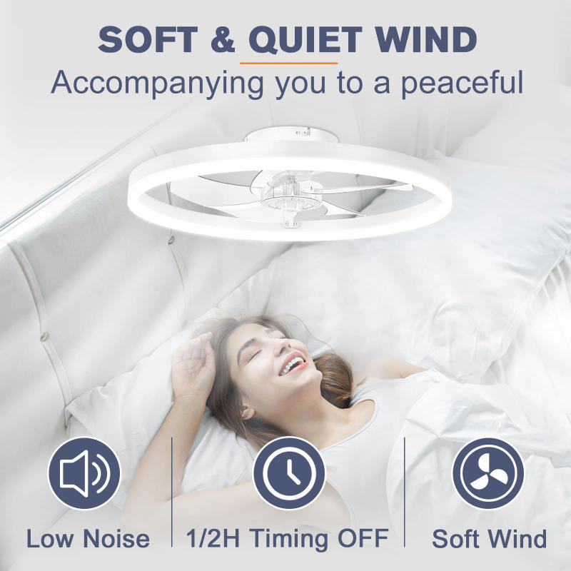 Description Picture 3 of itemNew simple ultra-thin LED ceiling fans with light silent Modern smart remote control dimming chandelier fan Living room lights