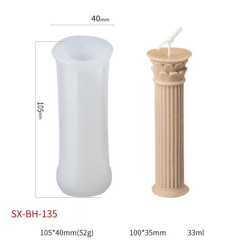 Description Picture 6 of itemNordic Roman Column Silicone Candle Molds DIY Aromth Soap Plaster Scented Candle Rhomboid Geometric Pillars Wax Mould Home Decor