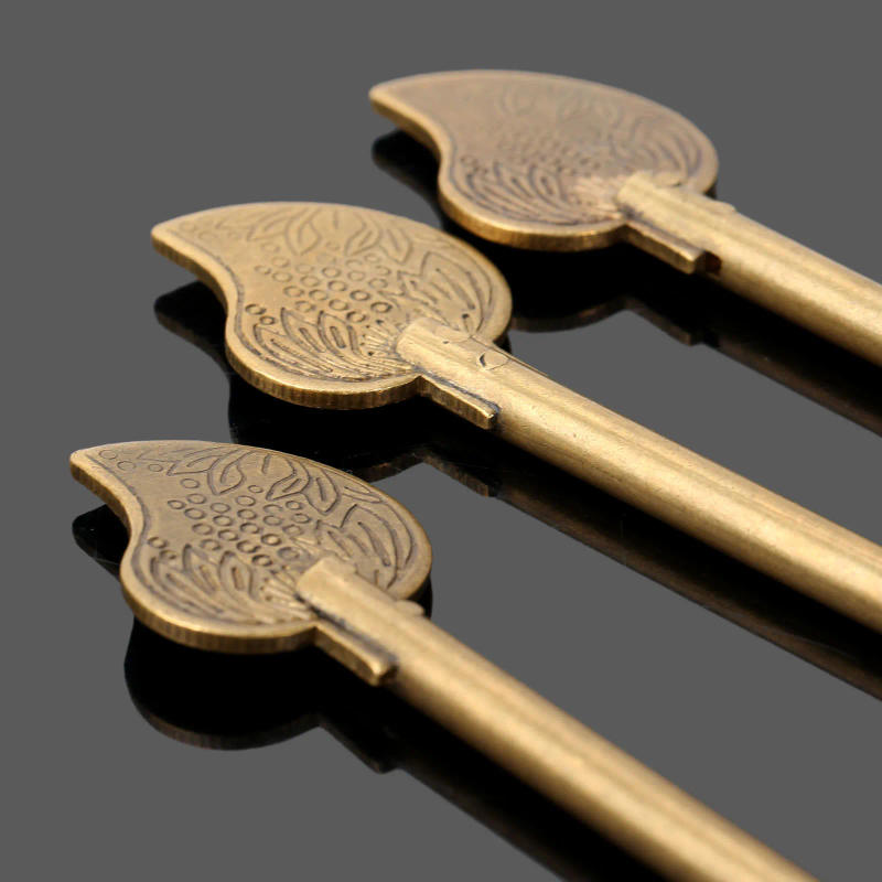 Description Picture 5 of item1Pc Brass Chinese Leaf Shape Furniture Hardware Drawer Cupboard Closet Cabinet Safety Latch Lock Door Key Bolts Pin 85/110/140mm