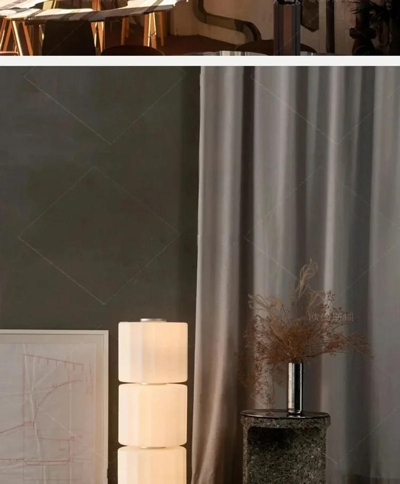 Description Picture 5 of itemItaly Design Nordic Cylinder Glass LED Floor Lights For Sofas Living Room Bedroom Decor Stand Lighting Modern Bright Floor Lamps