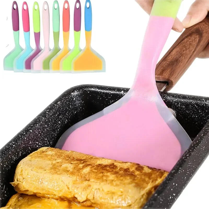 Description Picture 6 of item1PCS Random Color Silicone Kitchen Ware Cooking Utensils Spatula Beef Meat Egg Kitchen Scraper Wide Pizza Cooking Tools Shovel