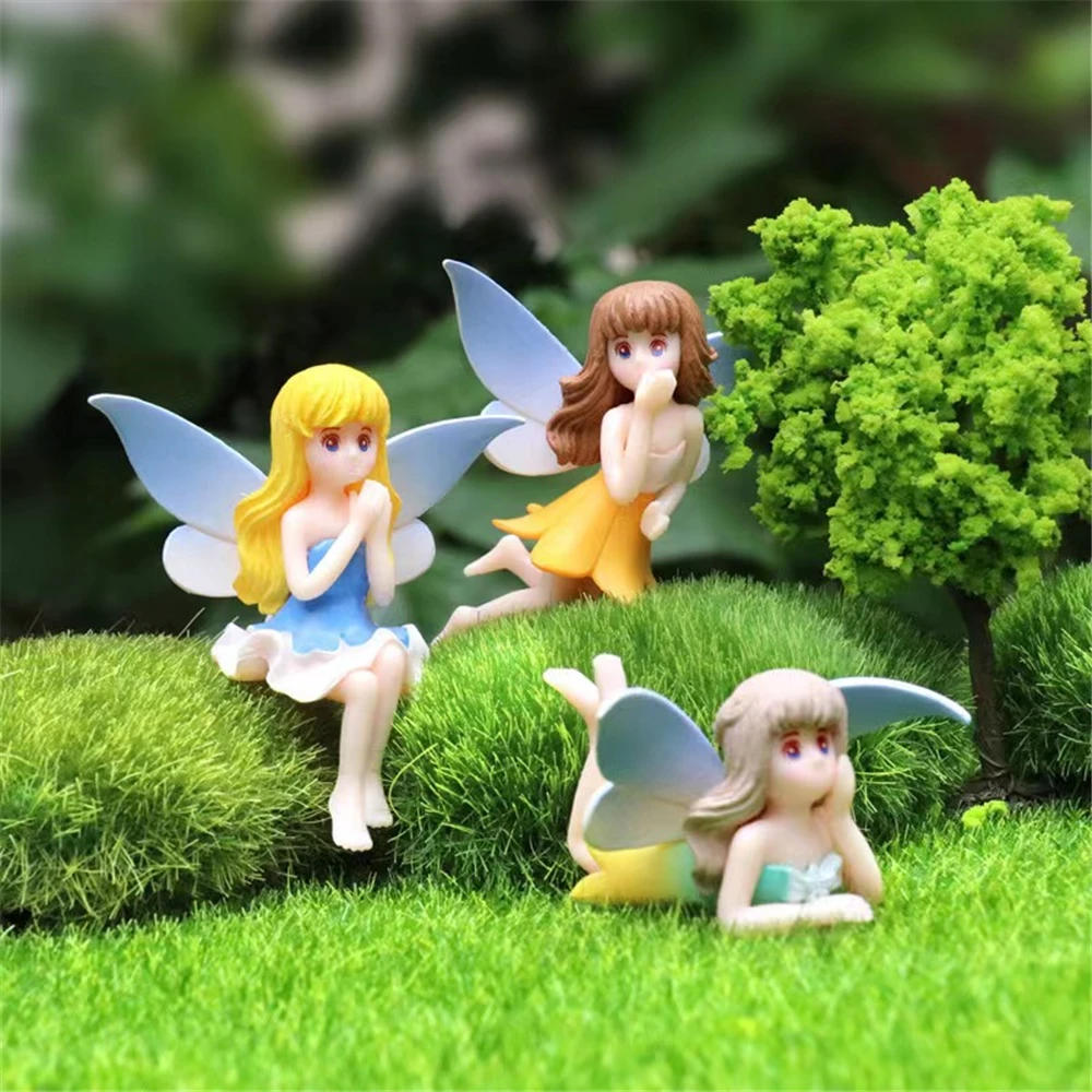 Description Picture 5 of itemCartoon Wing Girl Angel Figure Fairy Garden Miniature Cake Decor Sculptures & Figurines Flower Girls Angels Statue Decoration