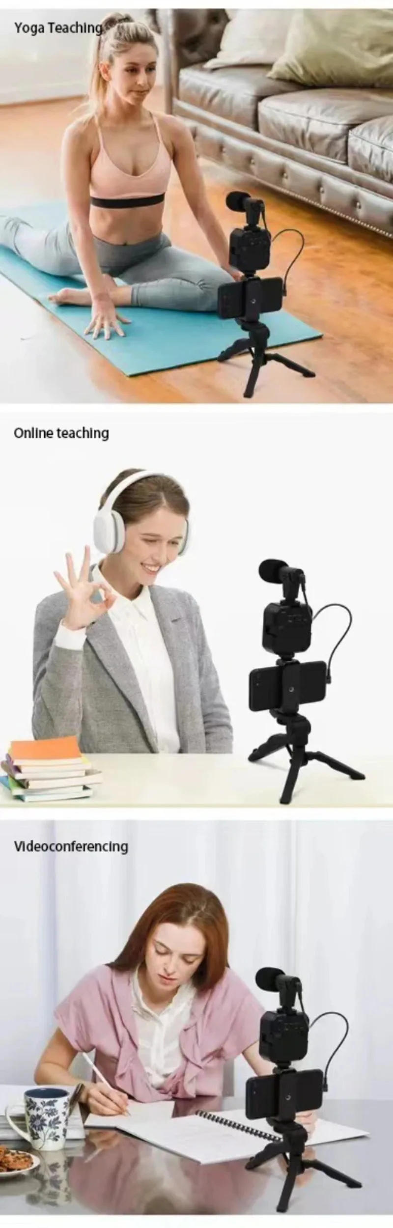 Description Picture 6 of itemLED Fill Light Cell Phone Tripod Kit With Mic Mobile Phone Live Streaming Handheld Mini Portable Photography Live Fill Light