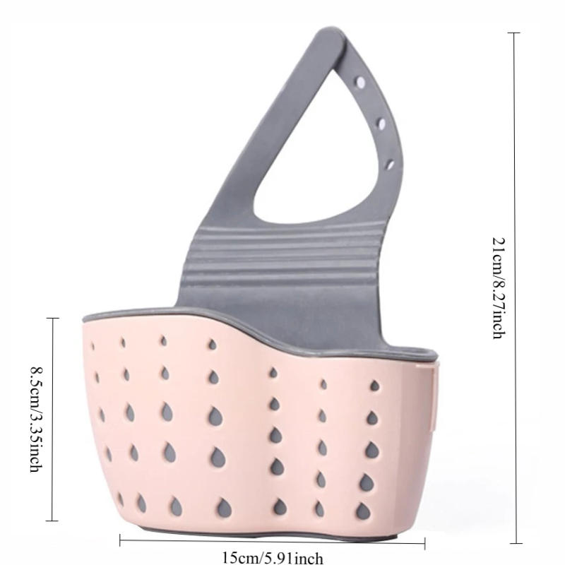 Description Picture 6 of itemBathroom Sink Drain Basket Hanging Bag Kitchen Faucet Sponge Vegetable Washing Storage Basket Corner Rack