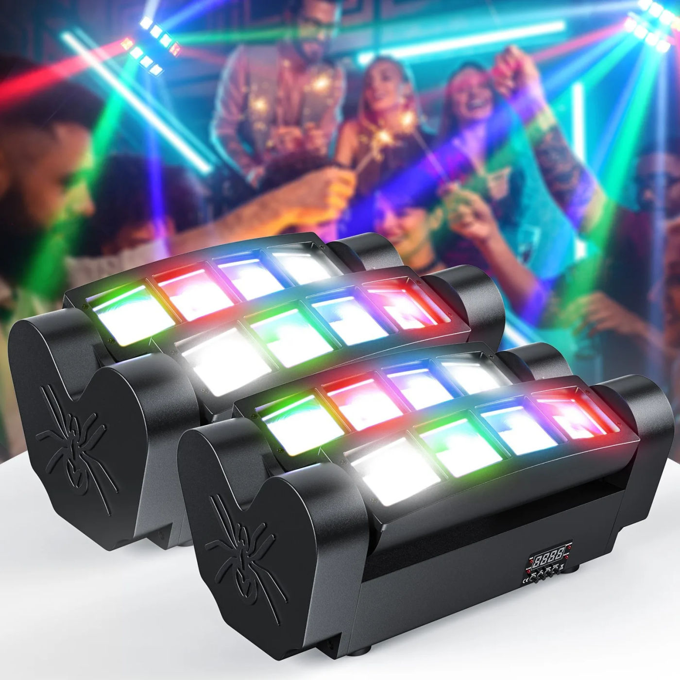 Description Picture 2 of itemSpider Stage Lights DJ Disco Shaking Head Flash 8*10W Moving Head Spotlight Pattern Lights Bar Club Performance Event Ballroom