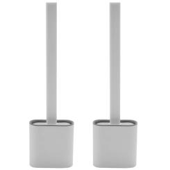 JFBL Hot Toilet Brush With Holder - 2 Pack Of Deep Cleaner Silicone Toilet Brushes And Holders Quick Drying Set With Hook