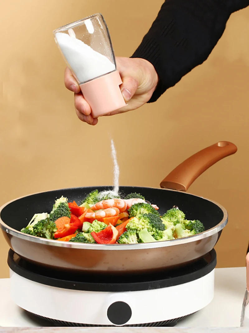 Description Picture 4 of item0.5g Metering Salt Shaker Push Type Salt Dispenser Salt Tank Sugar Bottle Spice Pepper Salt Shake Spice Jar Can Seasoning Bottle