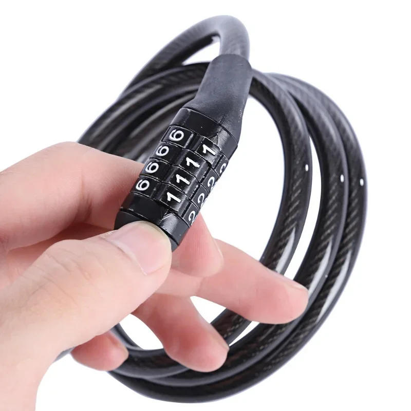Description Picture 4 of itemAnti-Theft Bicycle Code Lock Foldable 4 Digit Password Combination Cycling Lock 1m Security Steel Wire Resistant Drill Bike Lock