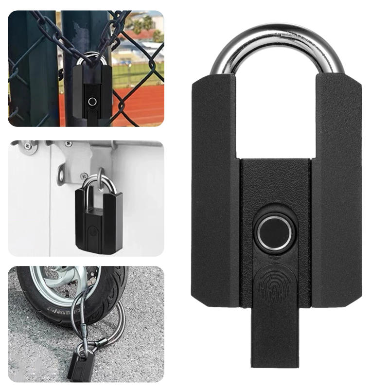 Description Picture 5 of itemHeavy Duty Fingerprint Padlock Waterproof Smart APP Lock with Key for Warehouse Fence Outdoor Gate Rechargeable Smart Padlock