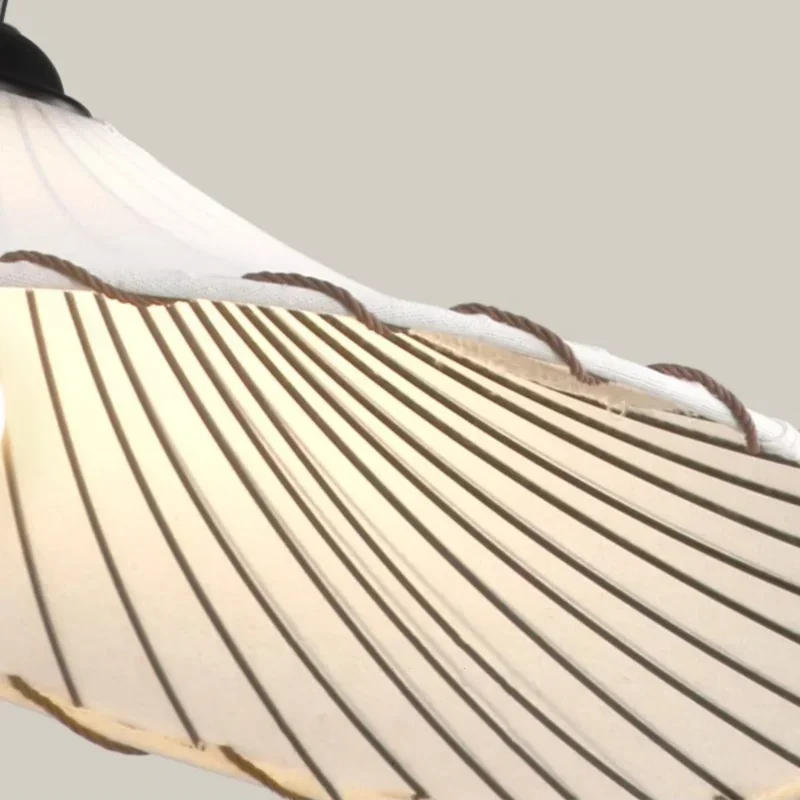 Description Picture 6 of itemJapanese LED Pendant Light Retro Fabric Lotus Shape Homestay Tea Room Restaurant Hanging Lamp Decoration Lighting Fixtures