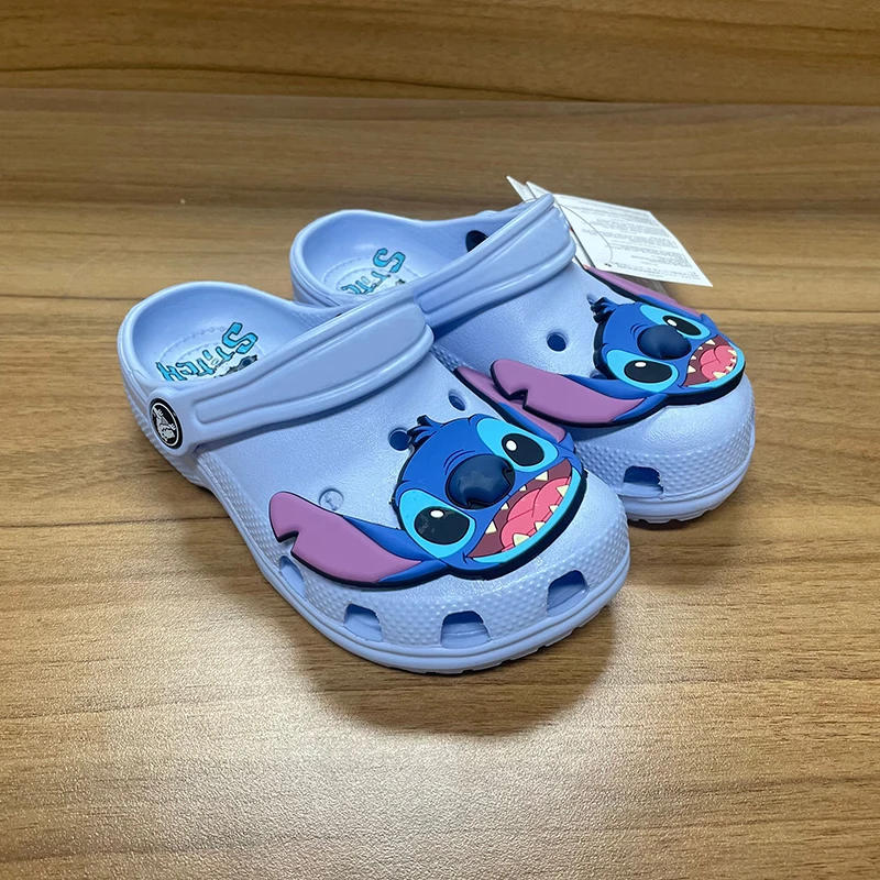Description Picture 5 of itemStitch Cartoon Anime Solid Waterproof Slippers Outdoor Sandals Stitch Casual Breathable Ankle-Wrap For Kids Shoes Gift
