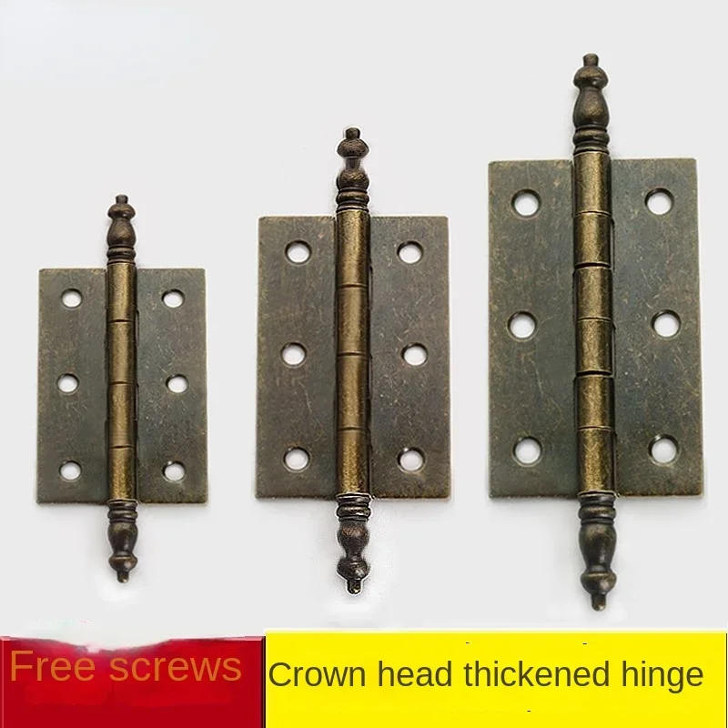 Description Picture 2 of itemNew 2 PCS 6 Holes Hinges Hardware Mini Hinges Antique Bronze Retro with Screws for Wooden Jewelry Box Cabinet