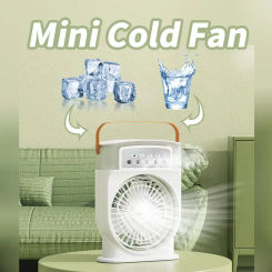 New USB Humidifying Cooling Spray Small Air Conditioner Five Hole Spray Electric Fan Wireless Portable Mini Night Light Air Cool