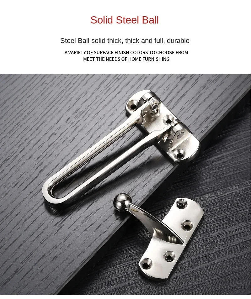 Description Picture 6 of itemThickened Door Anti-theft Buckle Zinc Alloy Chain Lock Buckle Anti Lock Door Buckle Door Lock Chain Hotel Safety Bolt