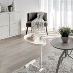 C Shaped Side Table Small Egg Oval Shaped Sofa End Coffee Table That Slide Under for Living Room Couch Tables Small Coffee Table