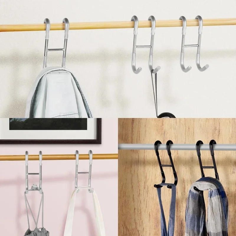 Description Picture 6 of itemS-Shape Bathrobe Hanger Holder Hooks Stainless Steel Over Glass Door Shower Towel Rack Shower Door Back Hook Bathroom Accessorie