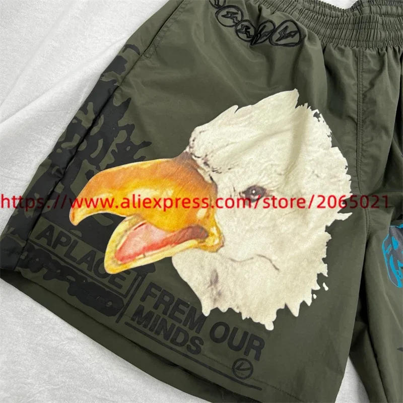 Description Picture 4 of itemCactus Jack Eagle Print Waterproof  Shorts Cargo Men Women 1:1 High Quality Embroidered Lightning Oversize Breeches