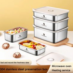 Lunch Box Food Grade 304 Stainless Steel Sealed Crisper Refrigerator Special Food Bento Storage Picnic Home Kitchen Organizer
