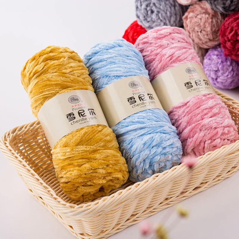 Description Picture 4 of itemDolphin Baby Plush Yarn Soft Chenille Yarn for Knitting DIY 100% Polyester  Velvet Yarn Amigurumi Accessories  1 Skein 100g 130M