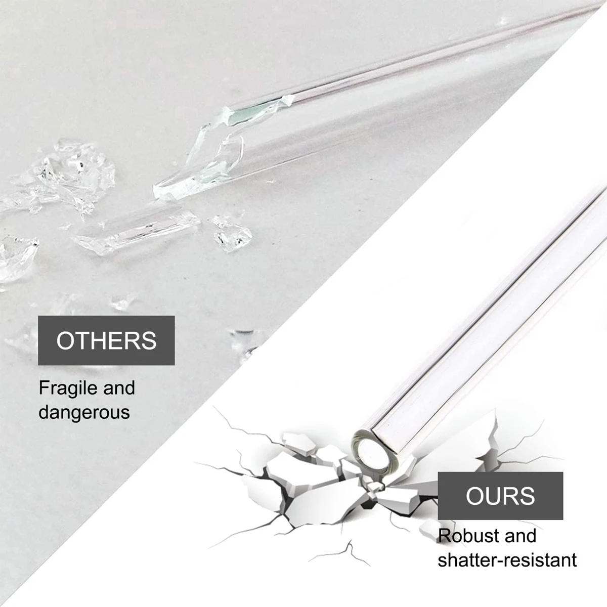 Description Picture 5 of item50 Pcs Glass Straw Drinking Straws with Cleaner Brush Colorful Reusable Straws for Smoothie Cocktail Milkshakes Juice Tea Bar