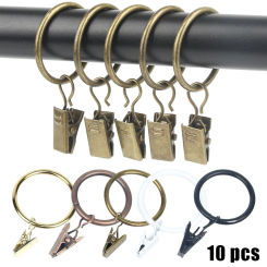 10pcs/set 35mm Metal Curtain Hanging Ring Clip Black/Gold/Copper/Bronze White Curtain Hooks Home Decor Curtain Decorative Tool