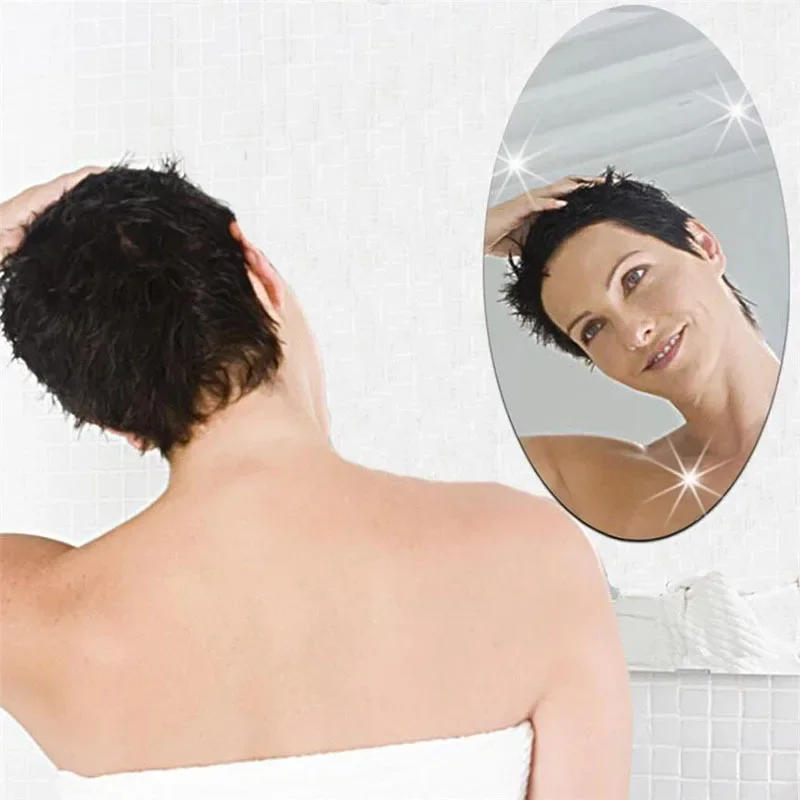 Description Picture 6 of itemHD Anti Fog Wall Mirror Sticker DIY Full Length Mirror Tiles Self Adhesive Shatterproof Non Glass Safety Mirror Sheets 2MM Thick