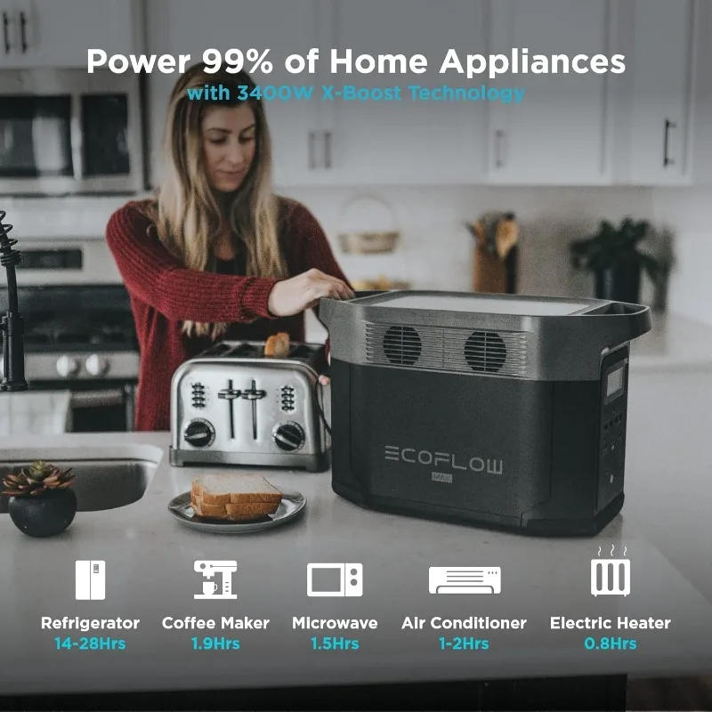 Description Picture 5 of itemSolar Generator Max (2000) 2016Wh with 160W Solar Panel 6 X 2400W 5000W Surge AC Outlets Portable Power Station for Home Backup