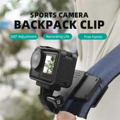 Backpack Strap Clip 360 Degree Rotation Hat Belt Clamp Mount For Action 3/4 Pocket3 360 X4/GO3 OSMO Action Camera Accessories