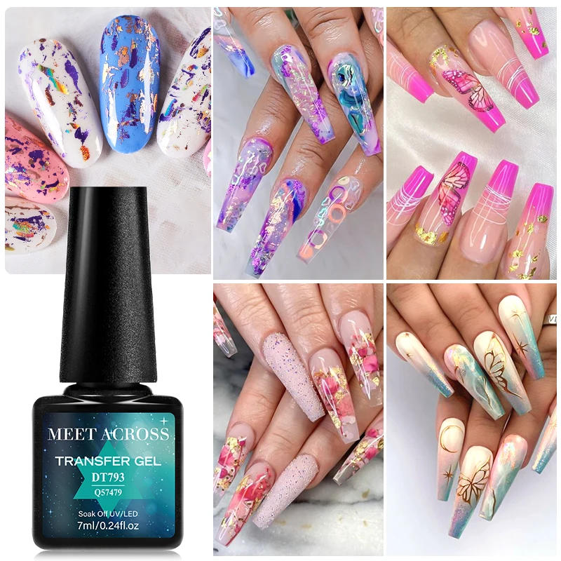 Description Picture 6 of itemMEET ACROSS 7ml Transfer Foil Nail Gel Polish Semi-Permanant Varnish For Adhesive Sticker Nail Glue Soak Off UV LED Gel Nail Art