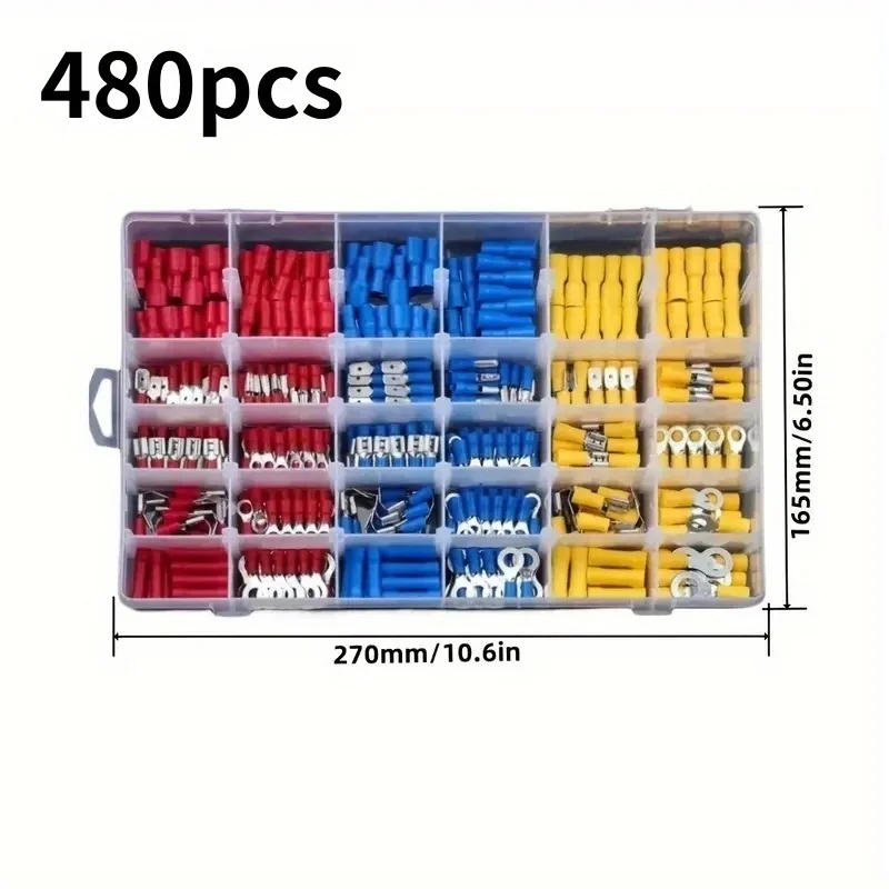 Description Picture 6 of item102/280/300/480pcs Comprehensive Electrical Terminal Kit-Durable Insulated Spade, Ring, Fork & Butt Connectors-Efficient Wire Or