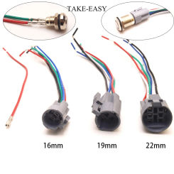Accessory Socket Led Momentary Push Button Switch Connector 8/10/12/16/19/22 Mm Switches Plug Cable Quick Connect Wire Holder