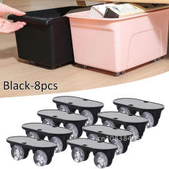 4/8pcs Adhesive Pulley Storage Box Casters Trash Can Self-Adhesive Furniture Caster Wheel Home Silent No Scratches Box Wheels
