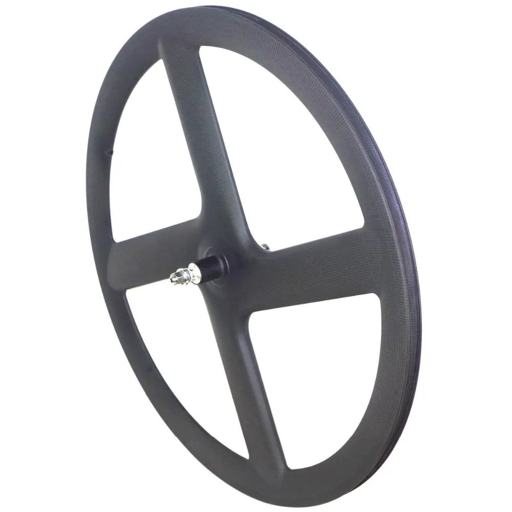 Description Picture 4 of item700c Pro 4 Spoke Road/Track/fixed gear Wheel set Light Fast Best Selling  Surface Wheel Four 23Mm TubularTrack UD 3K 16K