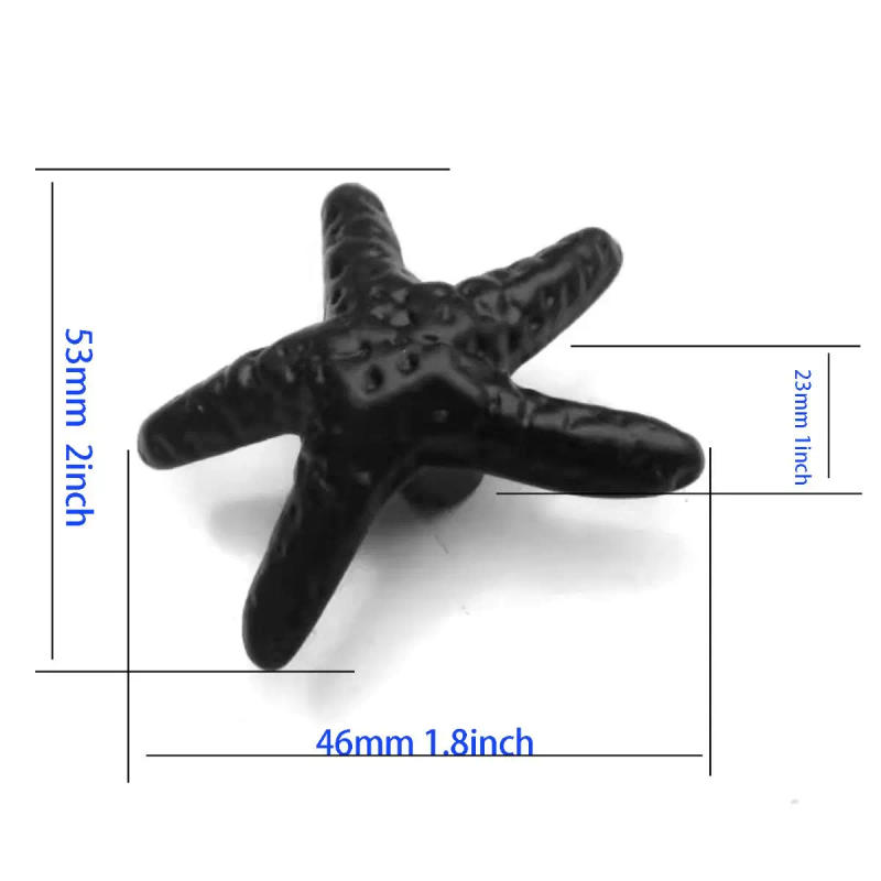 Description Picture 2 of itemAluminium Starfish Kids Drawer Knobs cabinet knob decorative hardware Door Handle 4Pcs/set