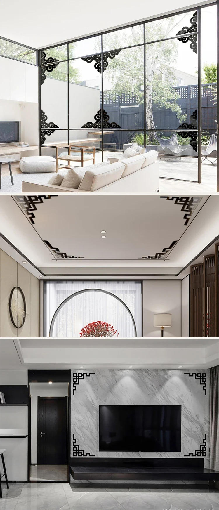 Description Picture 5 of item4Pcs 3D Acrylic Mirror Corner Stickers Geometry Gold Modern Room Bathroom Decor Edge Strip Corner Line Wall Decor Supplies