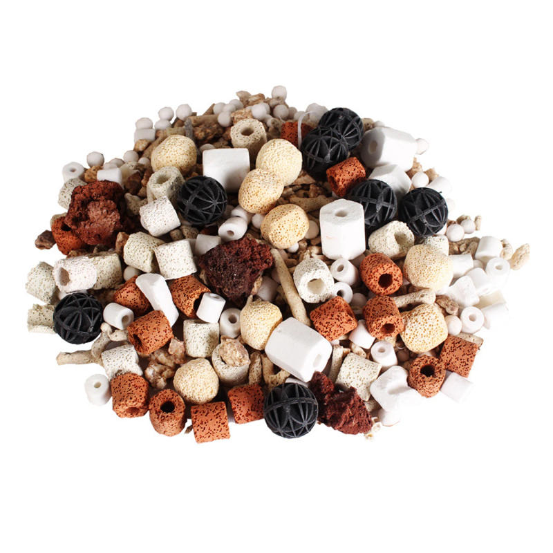 Description Picture 4 of item250g/bag Aquarium Filter Media Activated Carbon Ceramic Ring Aquarium Bio Ball Filter Water Quality Fish Tank Filter Accessories