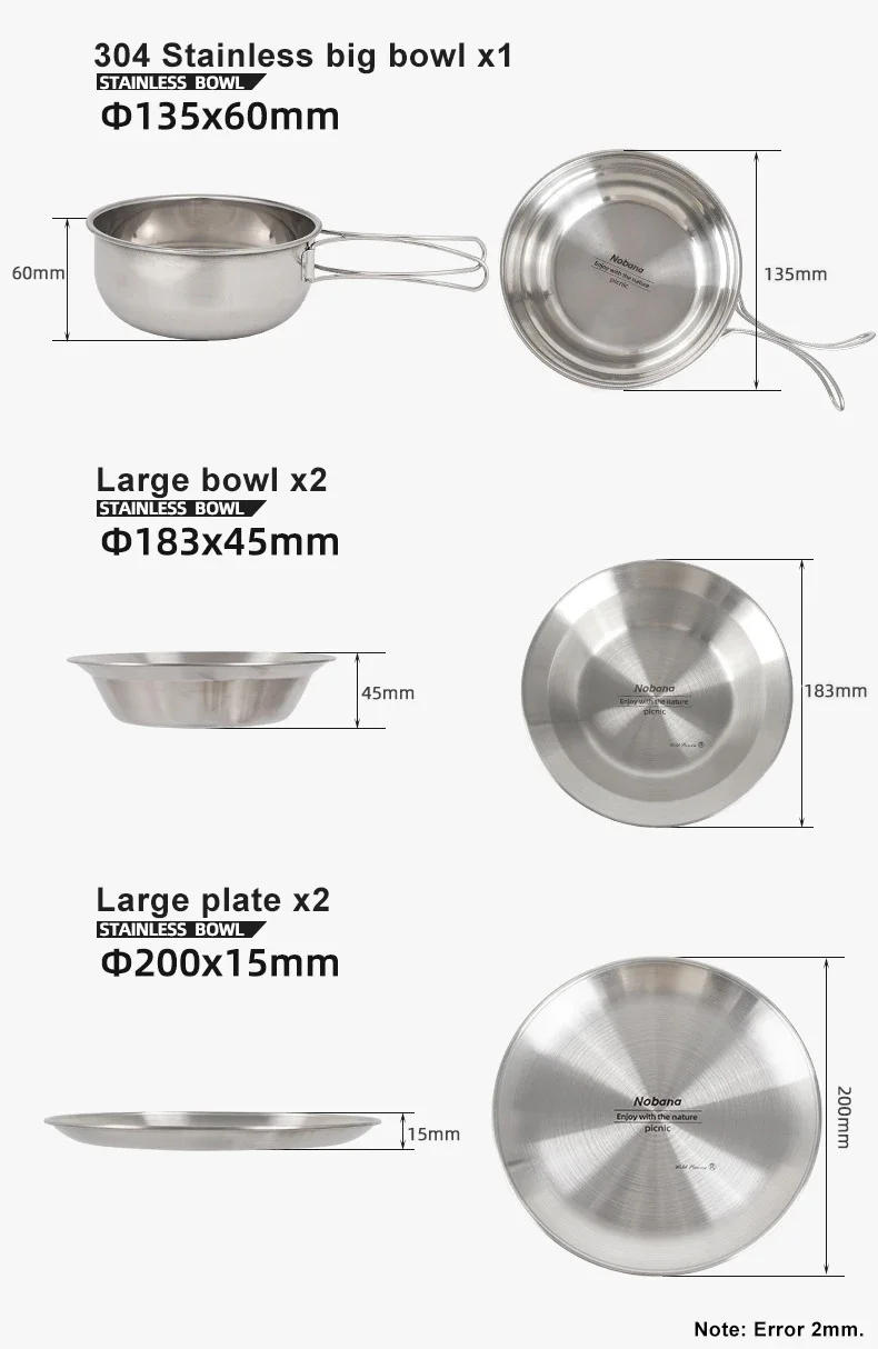 Description Picture 6 of itemOutdoor Tableware Set 12PCS Portable Camping Tableware Set Self Driving Tour Barbecue Camping Home Dining Plate Small Bowl Plate