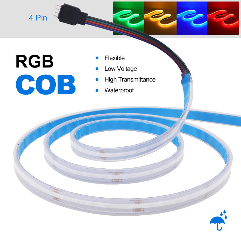 Description Picture 2 of item12V 24V 576 840LEDs/M RGB COB LED Strip Waterproof IP67 IP21 TV BackLight Home Decor Self Adhes Led Tape Diode Flexible Ribbon