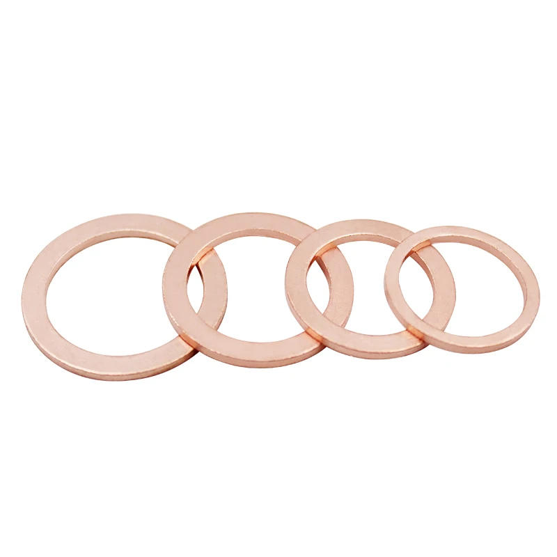 Description Picture 3 of itemCopper gasket M6 M8 M9 M10 M12 M14 M16 M18 M20 thickness 1mm/1.5mm/2mm copper marine gasket Crush Washer Flat Seal Ring Fitting