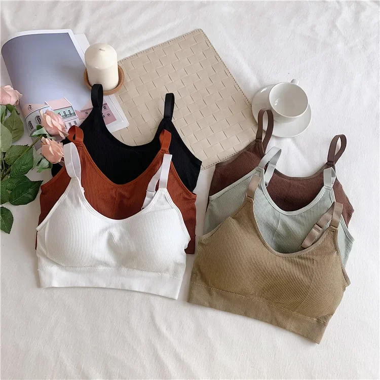 Description Picture 3 of itemWomen Sexy Wireless Bralette Seamless Bra Padded Sleep Tops U-Shaped Back Sports Tube Top Breathable Crop Lingerie Underwear