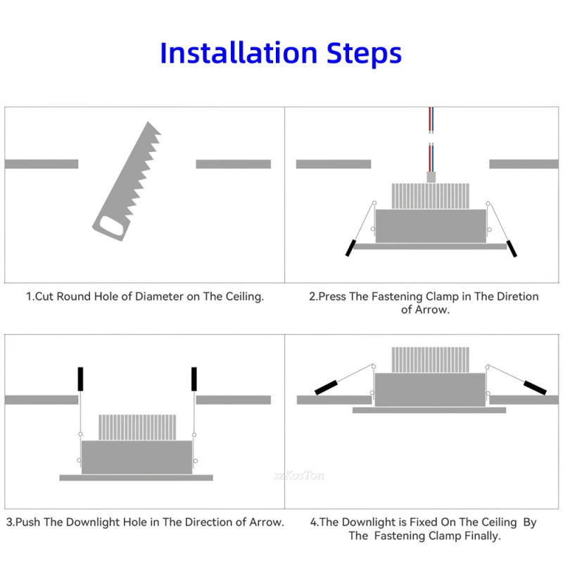 Description Picture 6 of itemLED Downlight AC 220V Recessed LED Ceiling Lamp Round Decoration 5W 7W 9W 12W 20W LED Spot Down Lighting 4000K/6500K