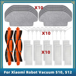 Compatible For Iconic Brand Robot Vacuum S10 S12 T12 B106GL/ Mop 2S XMSTJQR2S / 3C B106CN Parts Accessories Main Side Brush Filter Mop