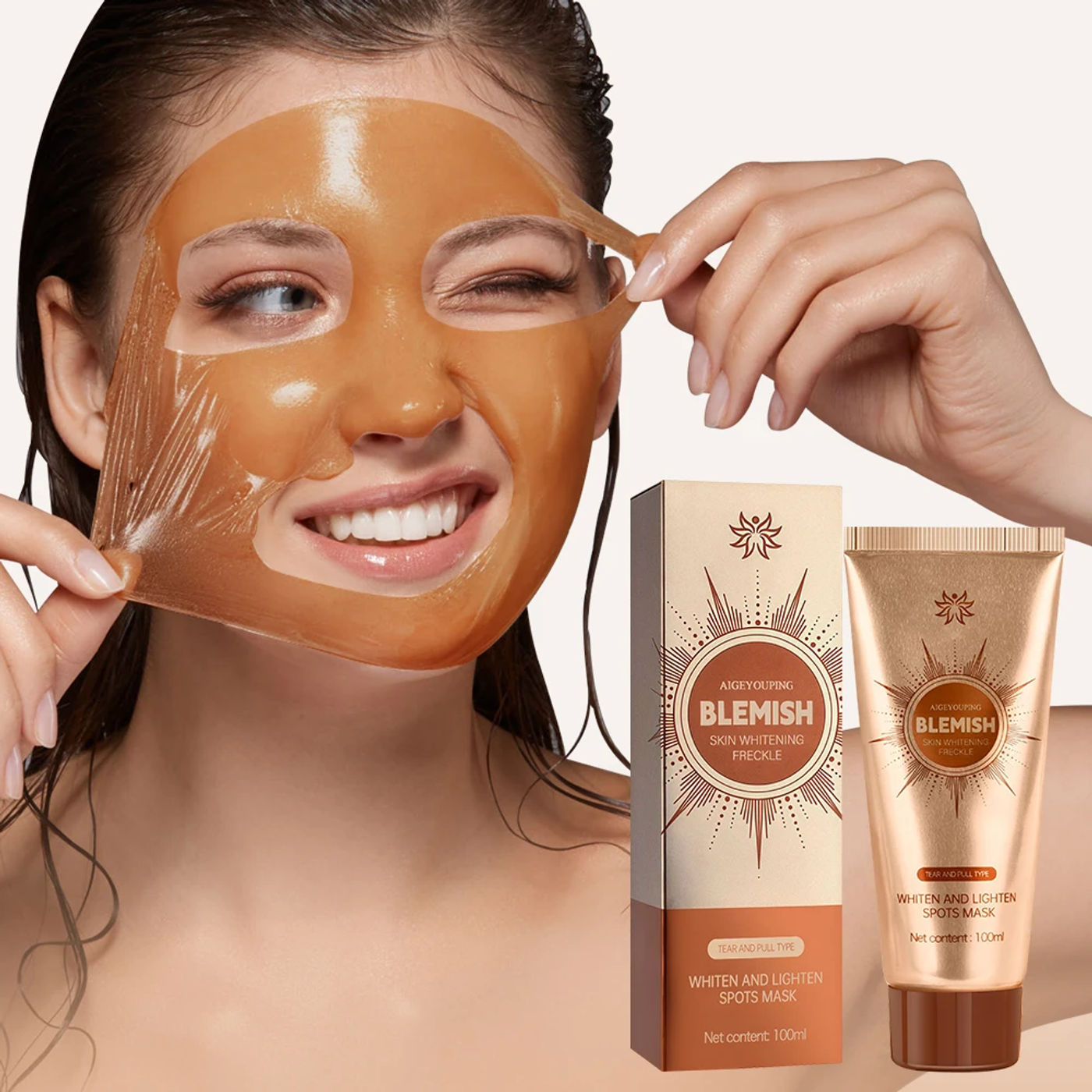 Description Picture 2 of itemWhiten and Lighten Spots Mask Spots Peel-Off Facial Mask Anti-Blemish Freckle Brightening Mask Deeply Clean Pore Tightening Mois