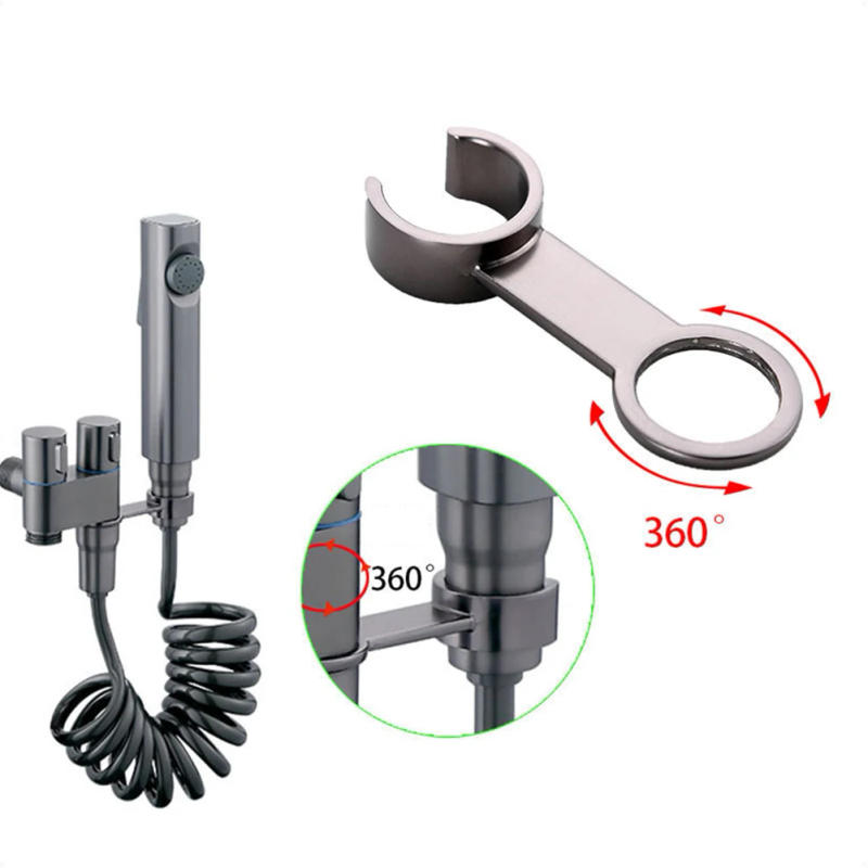 Description Picture 2 of itemHigh Quality Sprayer Holder Bidets Bathroom Attachment Bidet Sprayer 79x22mm Convenient Storage For Shower Gray