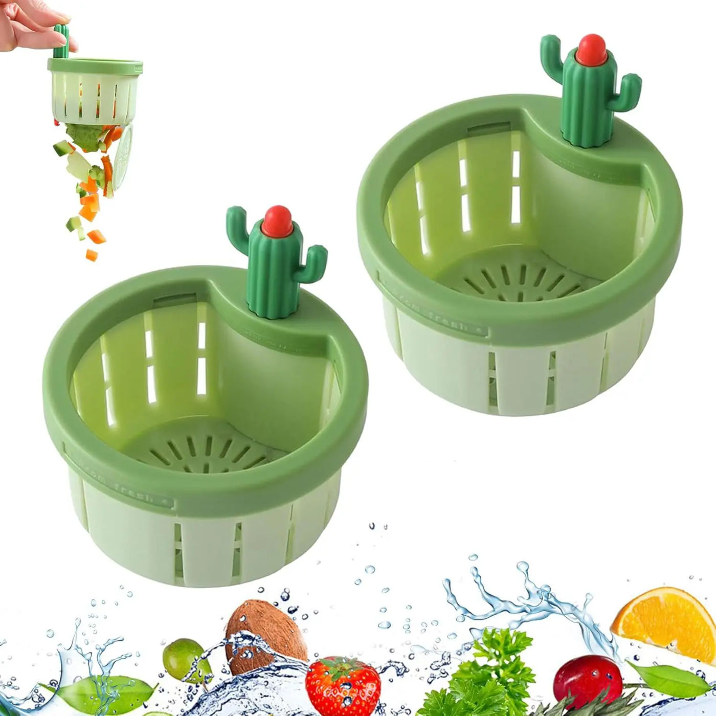 Description Picture 4 of itemCactus Kitchen Sink Creative Drainage Strainer Leak-proof Easy-to-Clean Food Waste Collection Plug Multi-Function Filter Basket