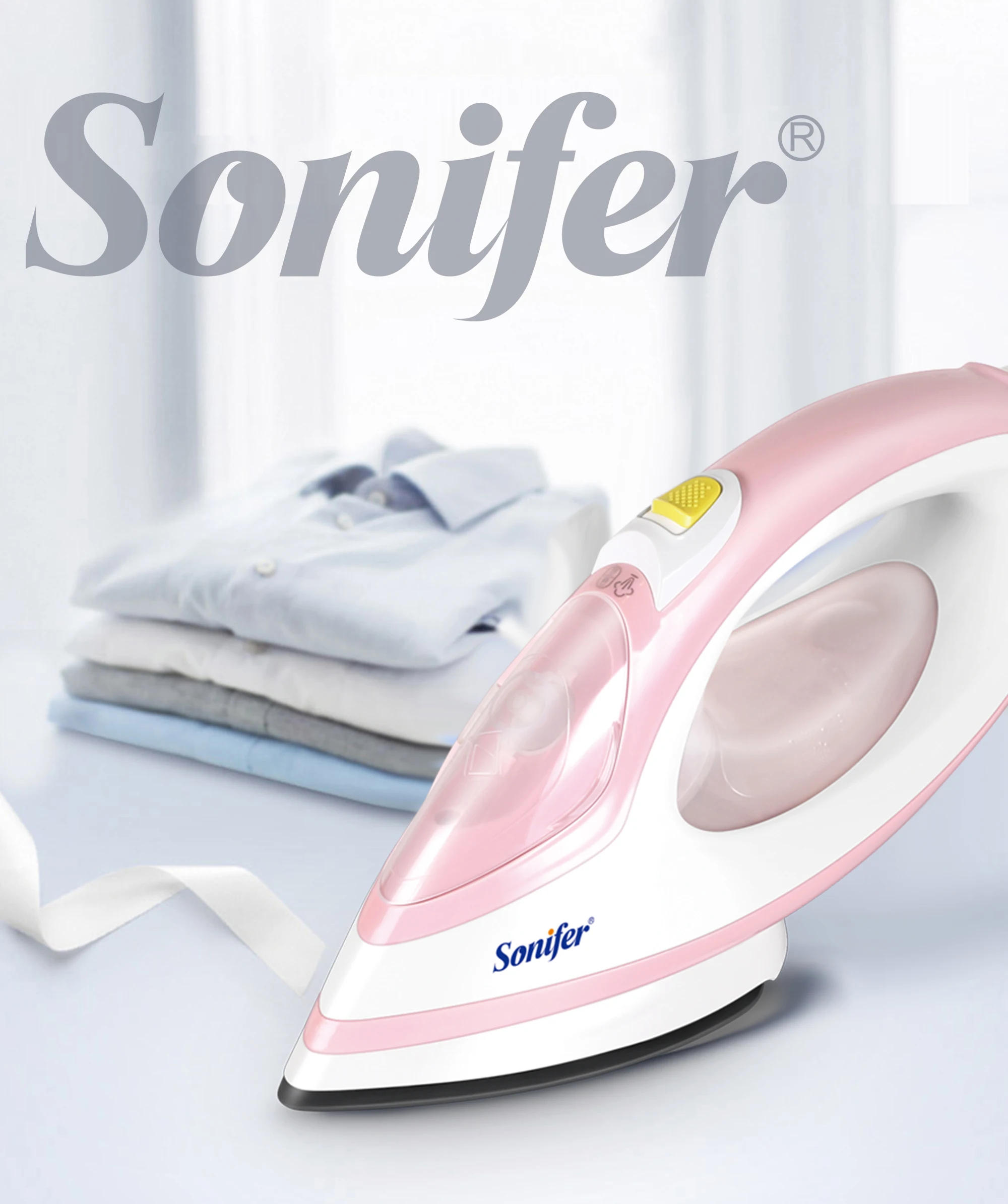 Description Picture 2 of itemSteam Iron For Clothes 1800W Household Fabric Ceramic Soleplate Electric Iron Ironing 250ml Fast-heat For Clothes Sonifer