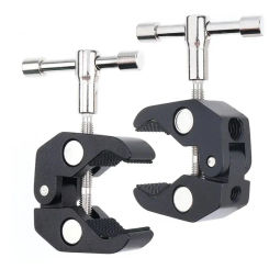 Magic Arm Clip Ballhead Clamp Double Ball Adapter Shoe Mount Adapter Tripod Monopod Clip for Monitor Led Light 1/4" Camera